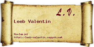 Leeb Valentin névjegykártya
